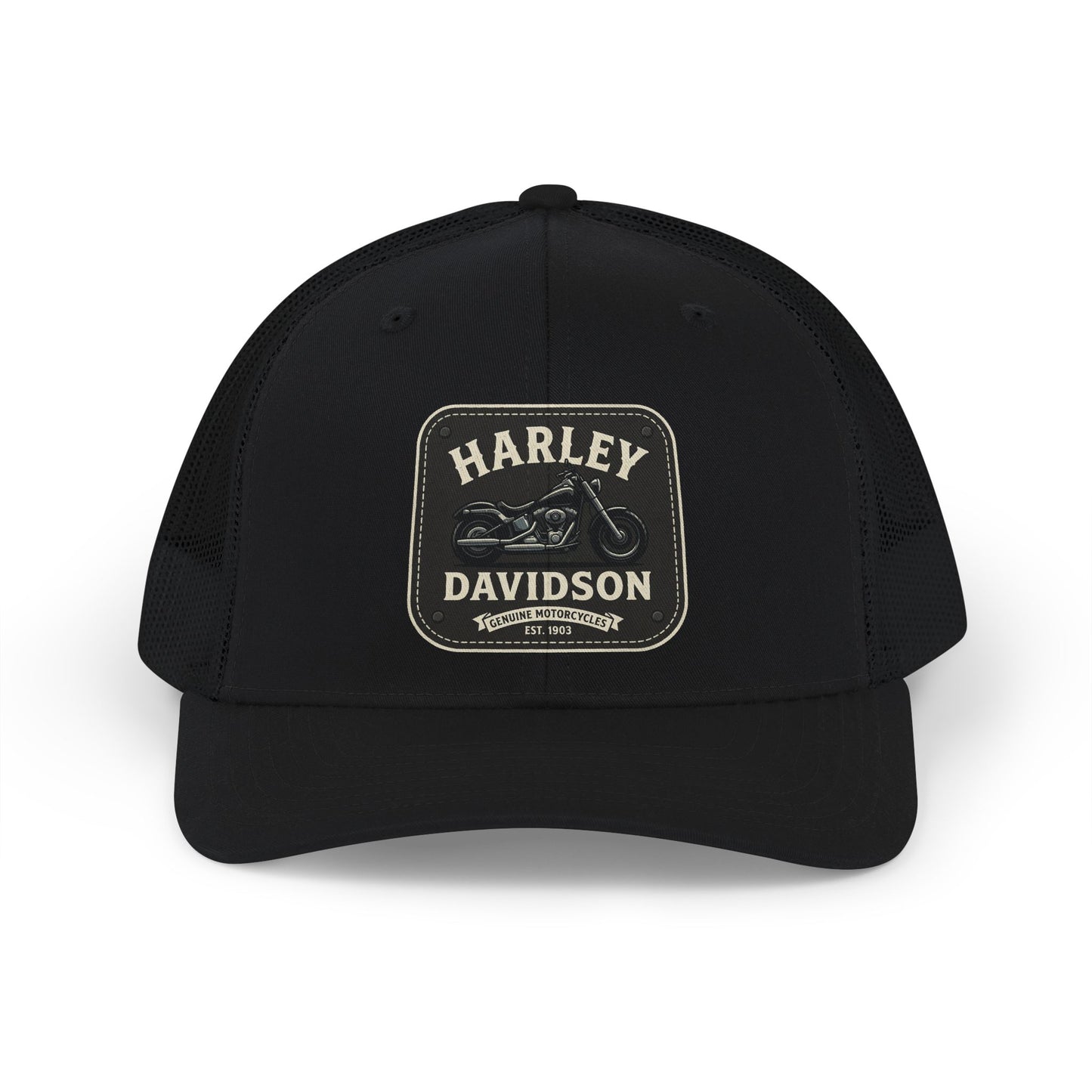 Trucker Cap — Vintage Motorcycle Patch Snapback Hat