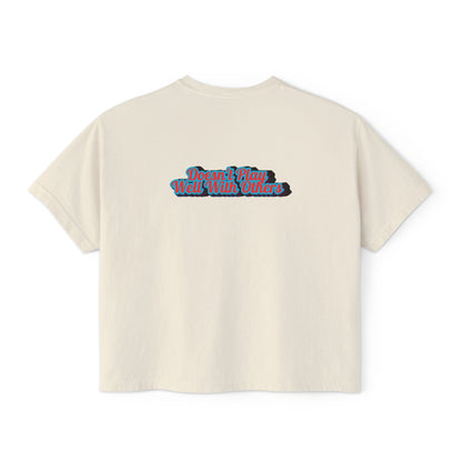 Women's Boxy Tee — Retro 'Dreams Play Well With Tears' Graphic