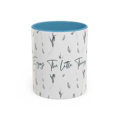 Enjoy The Little Things Accent Coffee Mug — Minimal Floral 11/15oz
