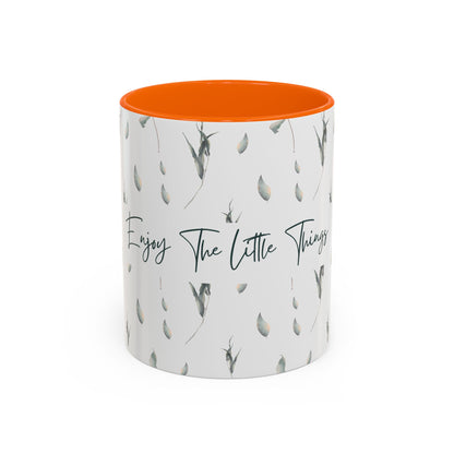 Enjoy The Little Things Accent Coffee Mug — Minimal Floral 11/15oz