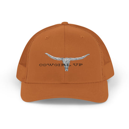 Longhorn Skull Snapback Trucker Cap – Rustic Western Cowboy Hat