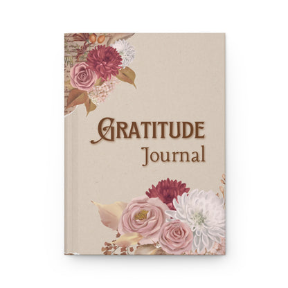 Gratitude Journal Hardcover — Floral Vintage Notebook for Daily Reflection & Thankfulness