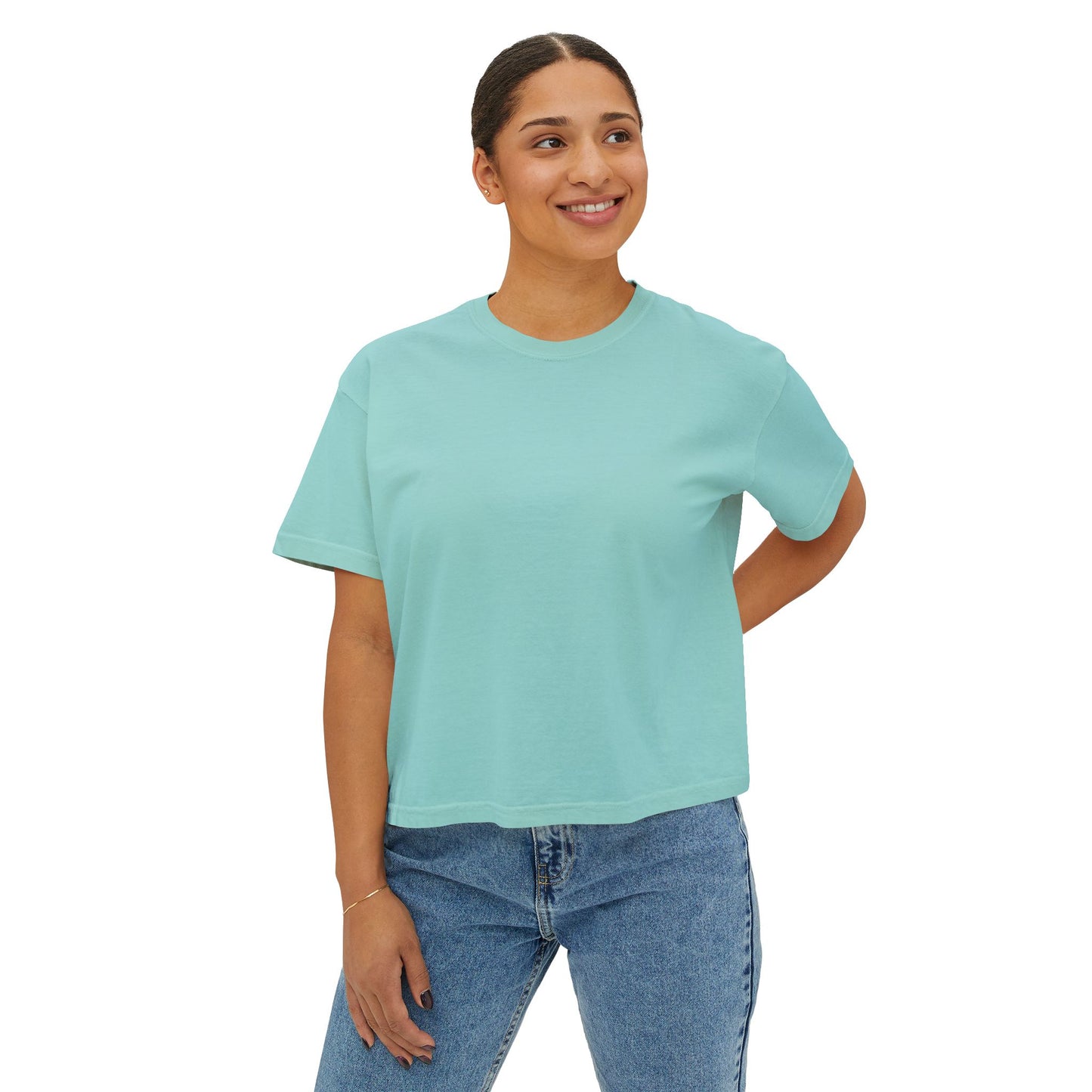 Women's Boxy Tee — Retro 'Dreams Play Well With Tears' Graphic