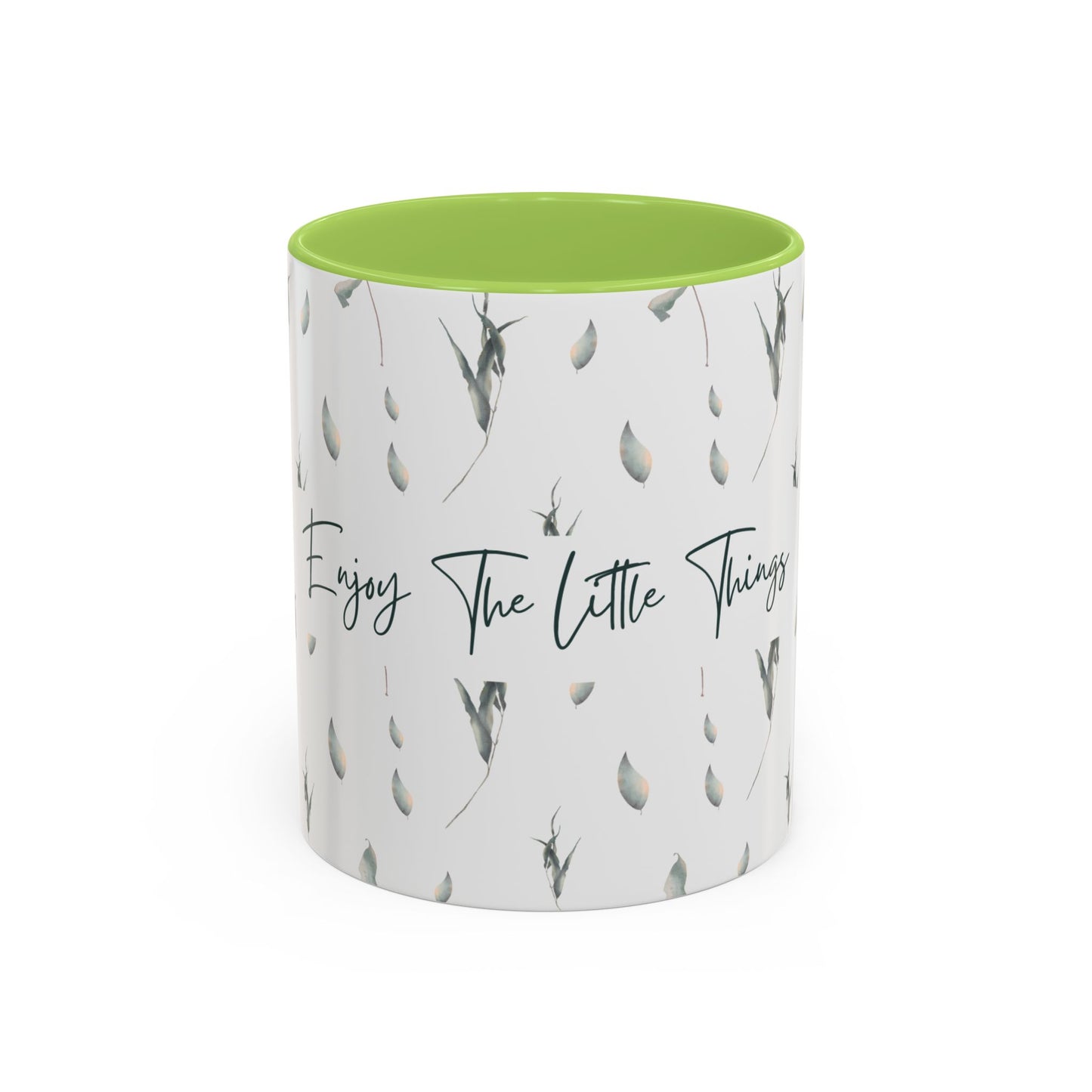 Enjoy The Little Things Accent Coffee Mug — Minimal Floral 11/15oz