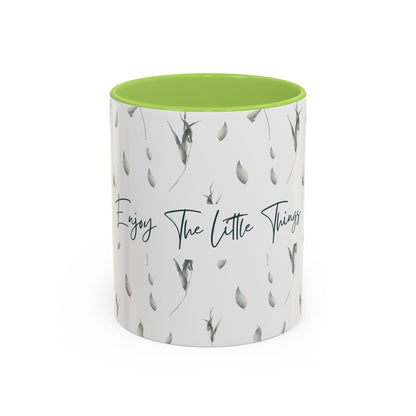 Enjoy The Little Things Accent Coffee Mug — Minimal Floral 11/15oz