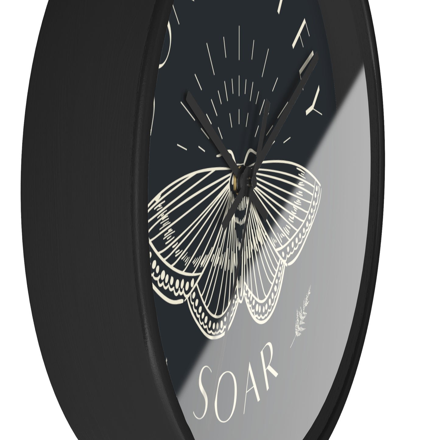 Wall Clock – “Don’t Just Fly, Soar” Moth Motivational Clock