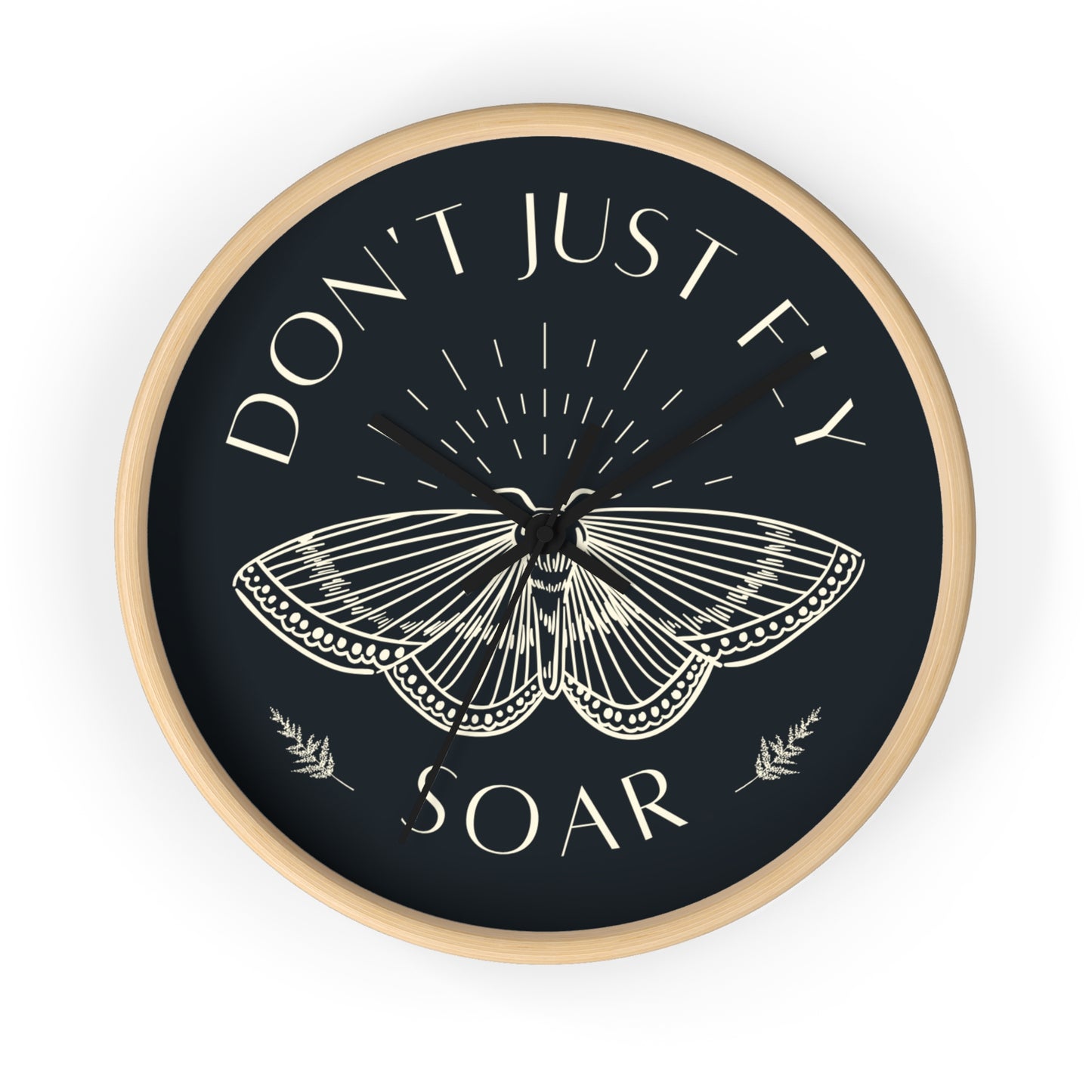 Wall Clock – “Don’t Just Fly, Soar” Moth Motivational Clock