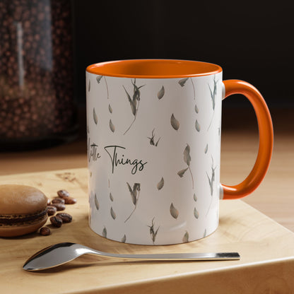 Enjoy The Little Things Accent Coffee Mug — Minimal Floral 11/15oz