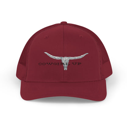 Longhorn Skull Snapback Trucker Cap – Rustic Western Cowboy Hat