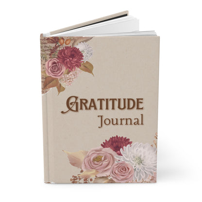 Gratitude Journal Hardcover — Floral Vintage Notebook for Daily Reflection & Thankfulness