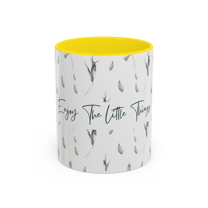 Enjoy The Little Things Accent Coffee Mug — Minimal Floral 11/15oz