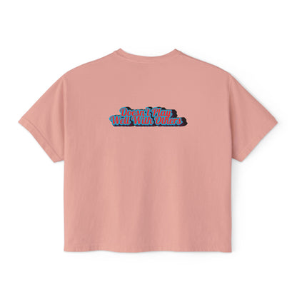 Women's Boxy Tee — Retro 'Dreams Play Well With Tears' Graphic