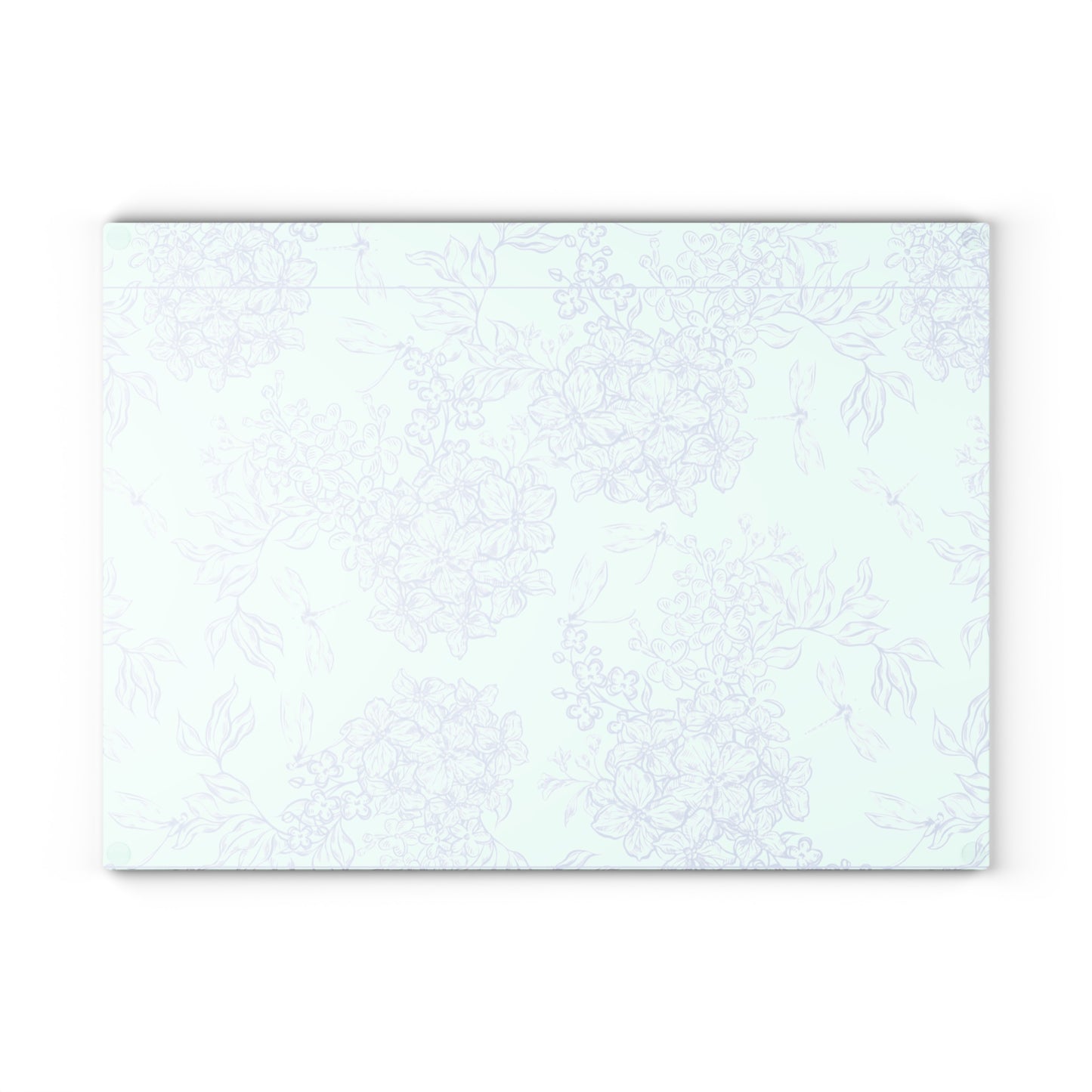 Glass Cutting Board – Pastel Hydrangea Floral Pattern, Decorative Nonporous Chopping Board