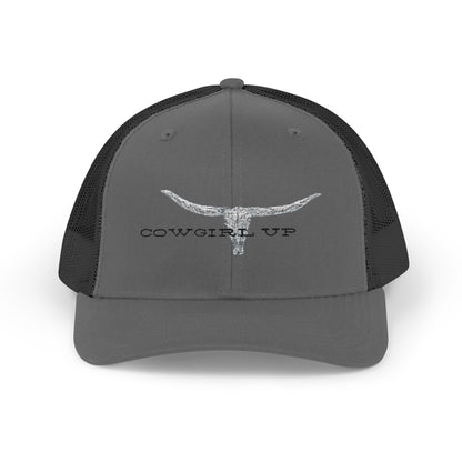 Longhorn Skull Snapback Trucker Cap – Rustic Western Cowboy Hat