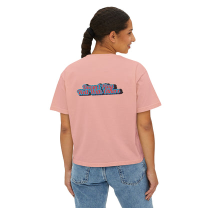 Women's Boxy Tee — Retro 'Dreams Play Well With Tears' Graphic