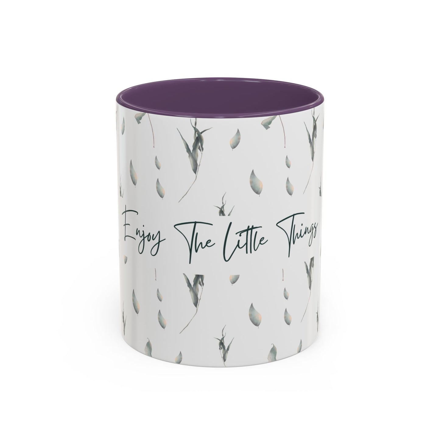 Enjoy The Little Things Accent Coffee Mug — Minimal Floral 11/15oz