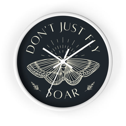 Wall Clock – “Don’t Just Fly, Soar” Moth Motivational Clock