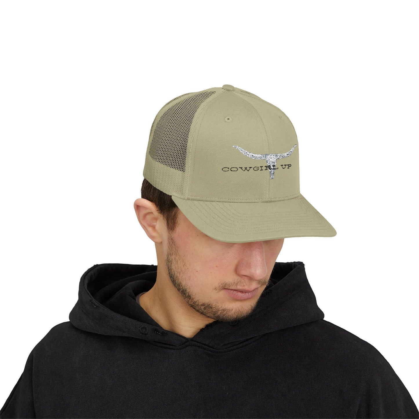 Longhorn Skull Snapback Trucker Cap – Rustic Western Cowboy Hat