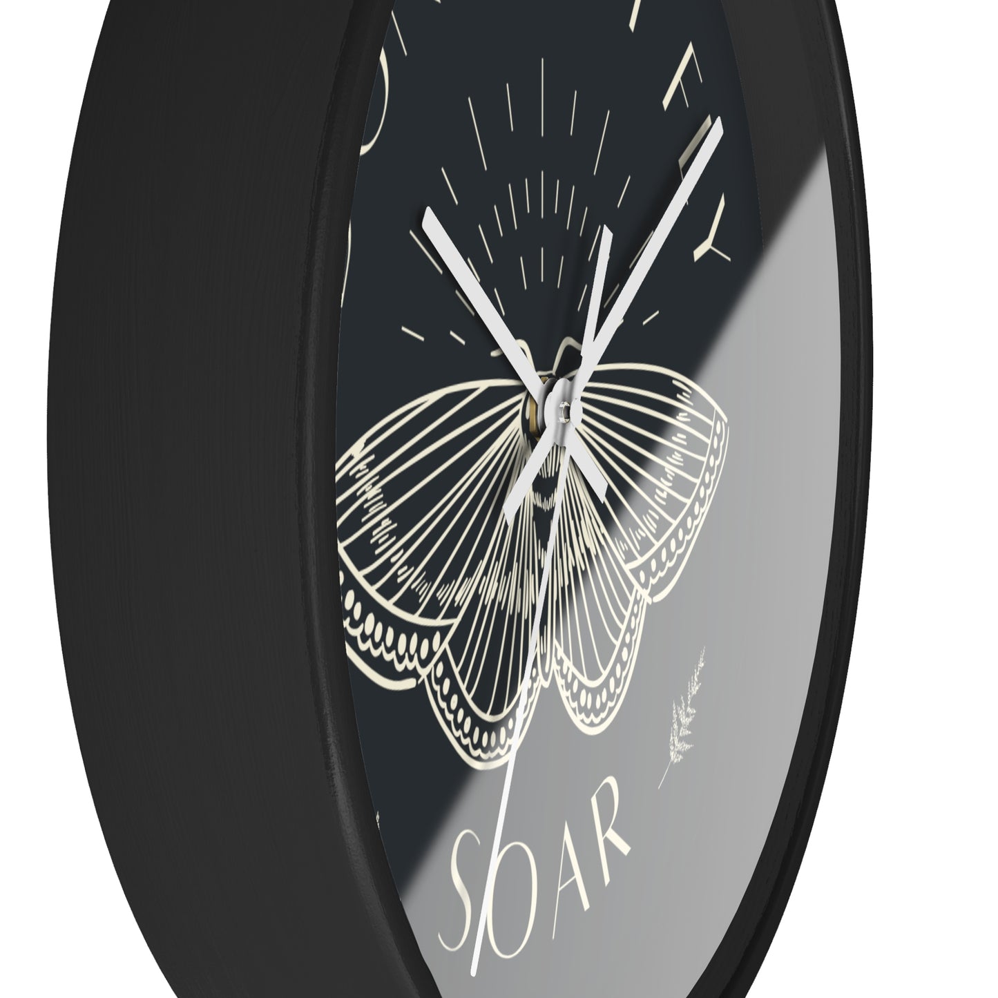 Wall Clock – “Don’t Just Fly, Soar” Moth Motivational Clock