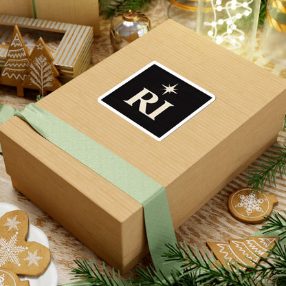 RI Monogram Sticker — Vintage Star Logo Kiss-Cut Sticker for Laptops & Journals