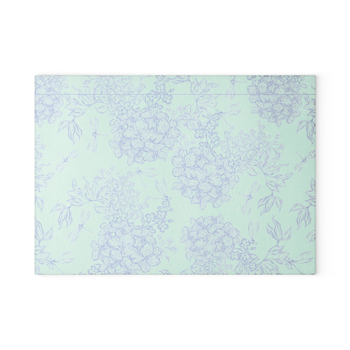 Glass Cutting Board – Pastel Hydrangea Floral Pattern, Decorative Nonporous Chopping Board