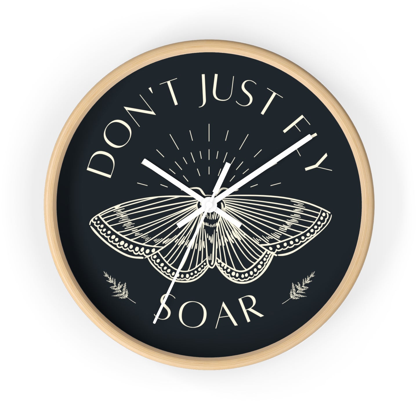 Wall Clock – “Don’t Just Fly, Soar” Moth Motivational Clock