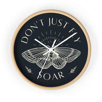 Wall Clock – “Don’t Just Fly, Soar” Moth Motivational Clock