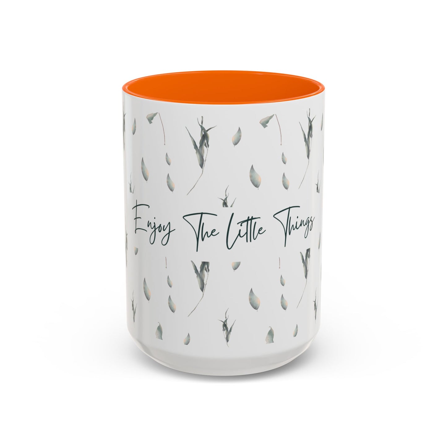 Enjoy The Little Things Accent Coffee Mug — Minimal Floral 11/15oz