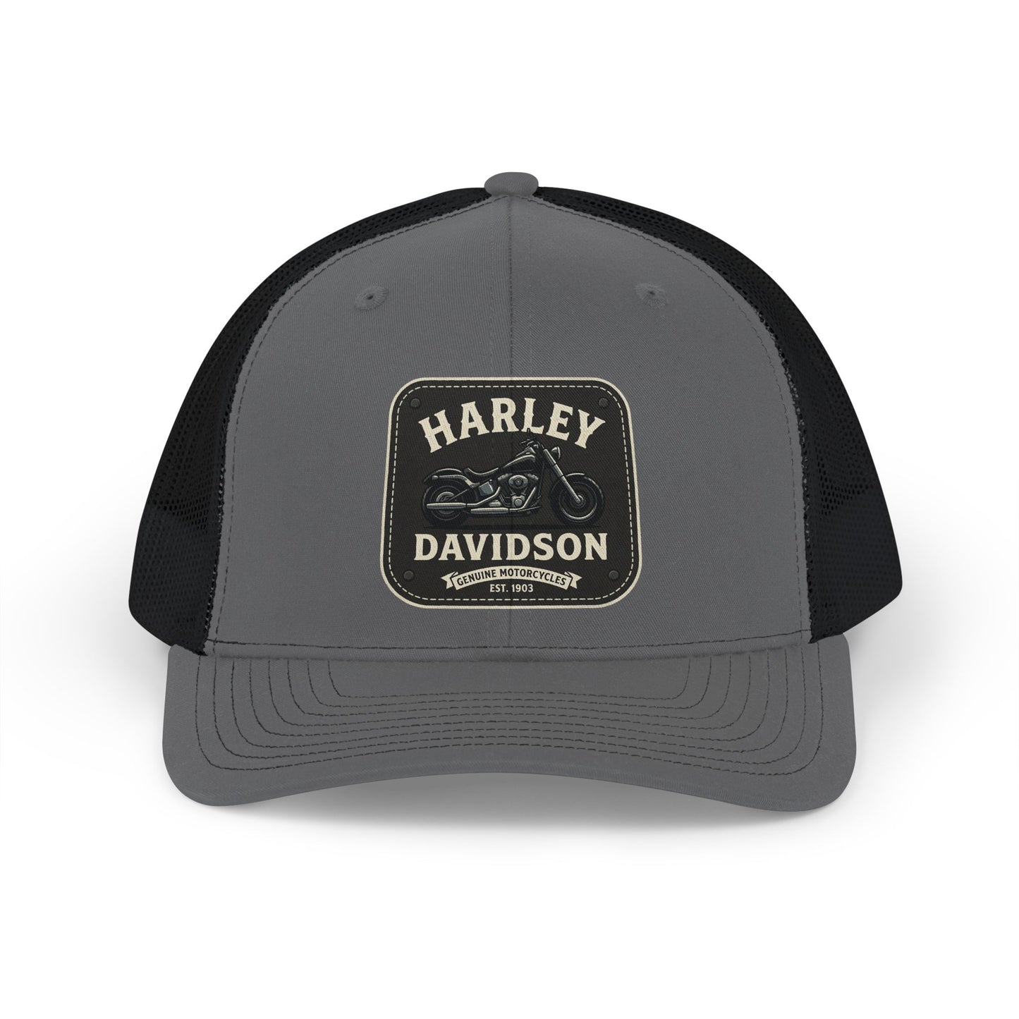Trucker Cap — Vintage Motorcycle Patch Snapback Hat