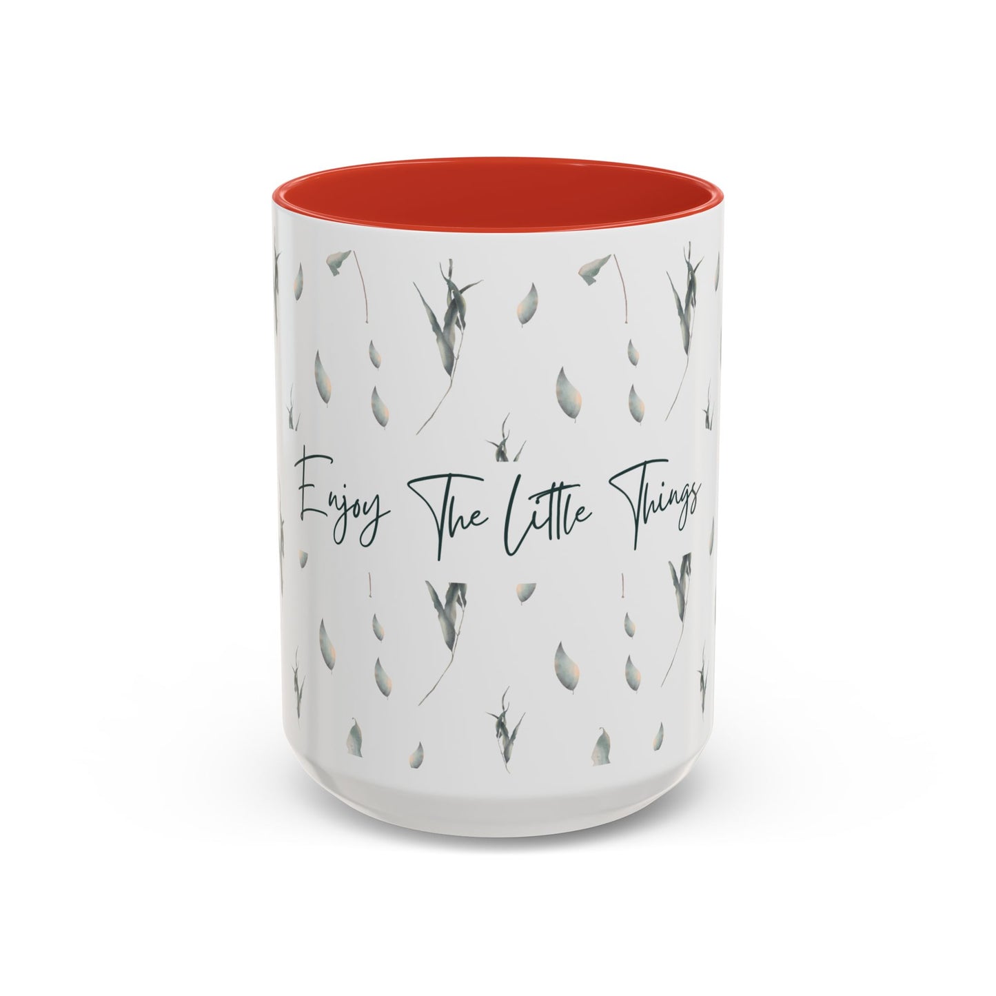 Enjoy The Little Things Accent Coffee Mug — Minimal Floral 11/15oz