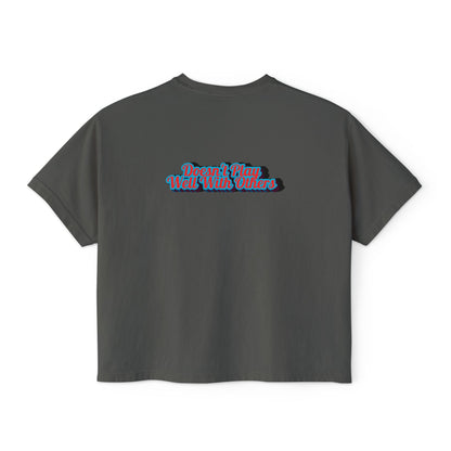 Women's Boxy Tee — Retro 'Dreams Play Well With Tears' Graphic