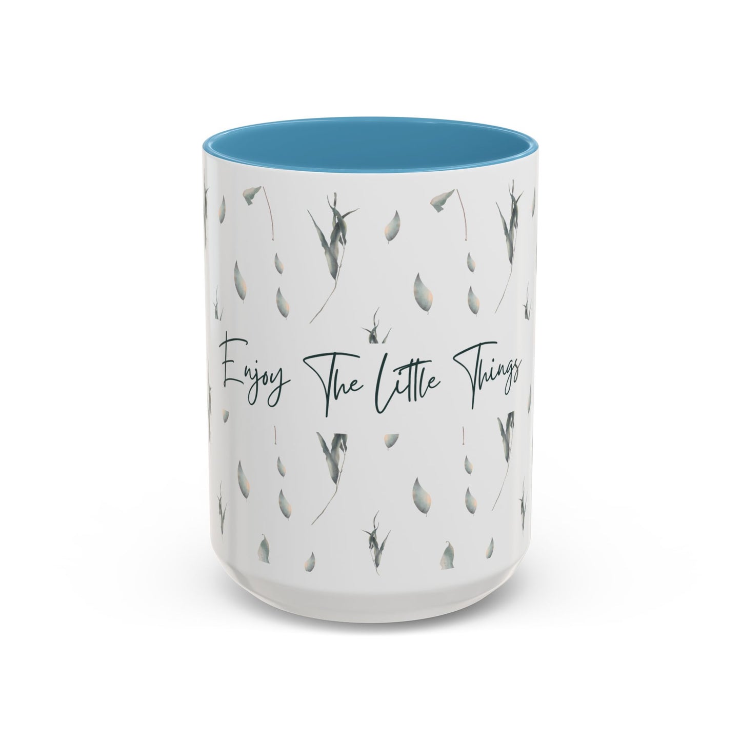 Enjoy The Little Things Accent Coffee Mug — Minimal Floral 11/15oz