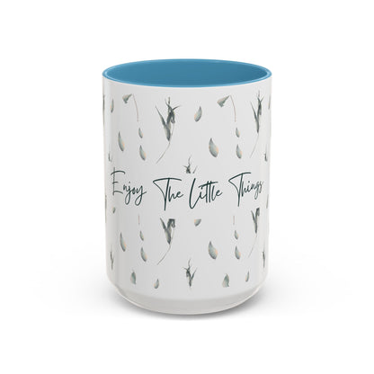 Enjoy The Little Things Accent Coffee Mug — Minimal Floral 11/15oz