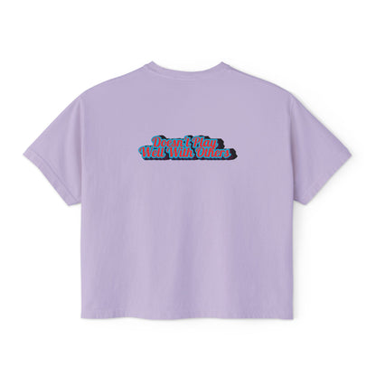 Women's Boxy Tee — Retro 'Dreams Play Well With Tears' Graphic