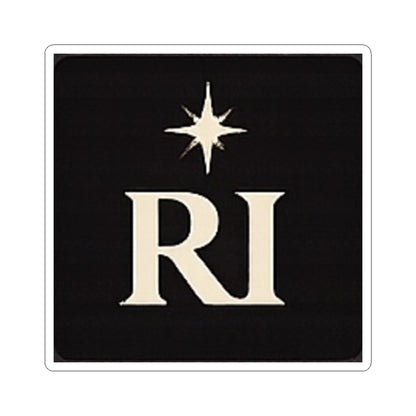 RI Monogram Sticker — Vintage Star Logo Kiss-Cut Sticker for Laptops & Journals