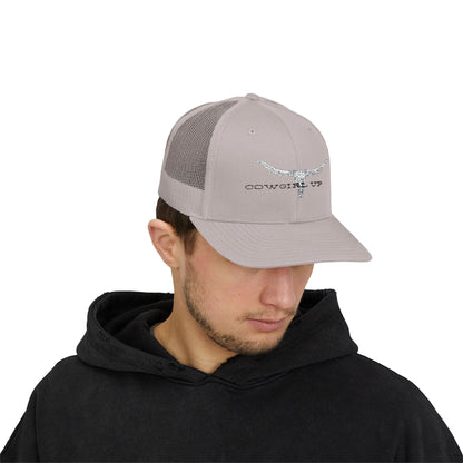 Longhorn Skull Snapback Trucker Cap – Rustic Western Cowboy Hat