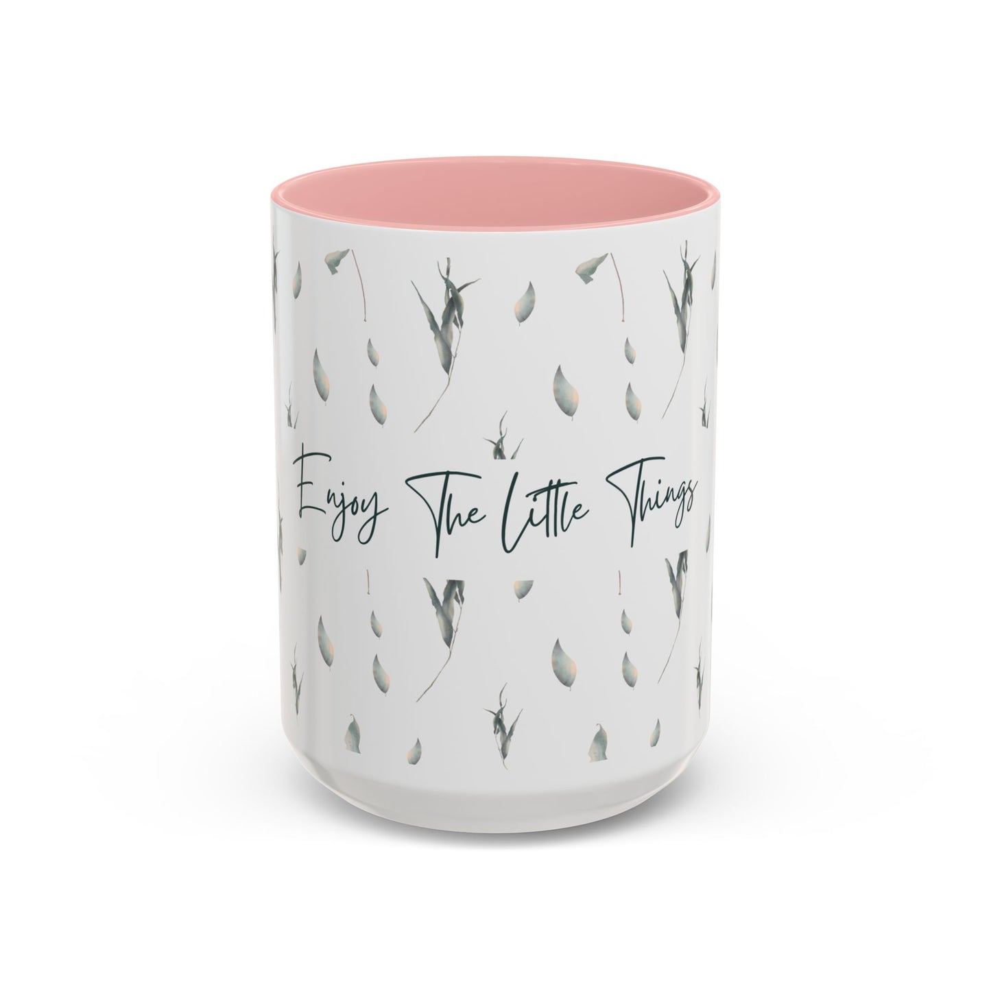 Enjoy The Little Things Accent Coffee Mug — Minimal Floral 11/15oz