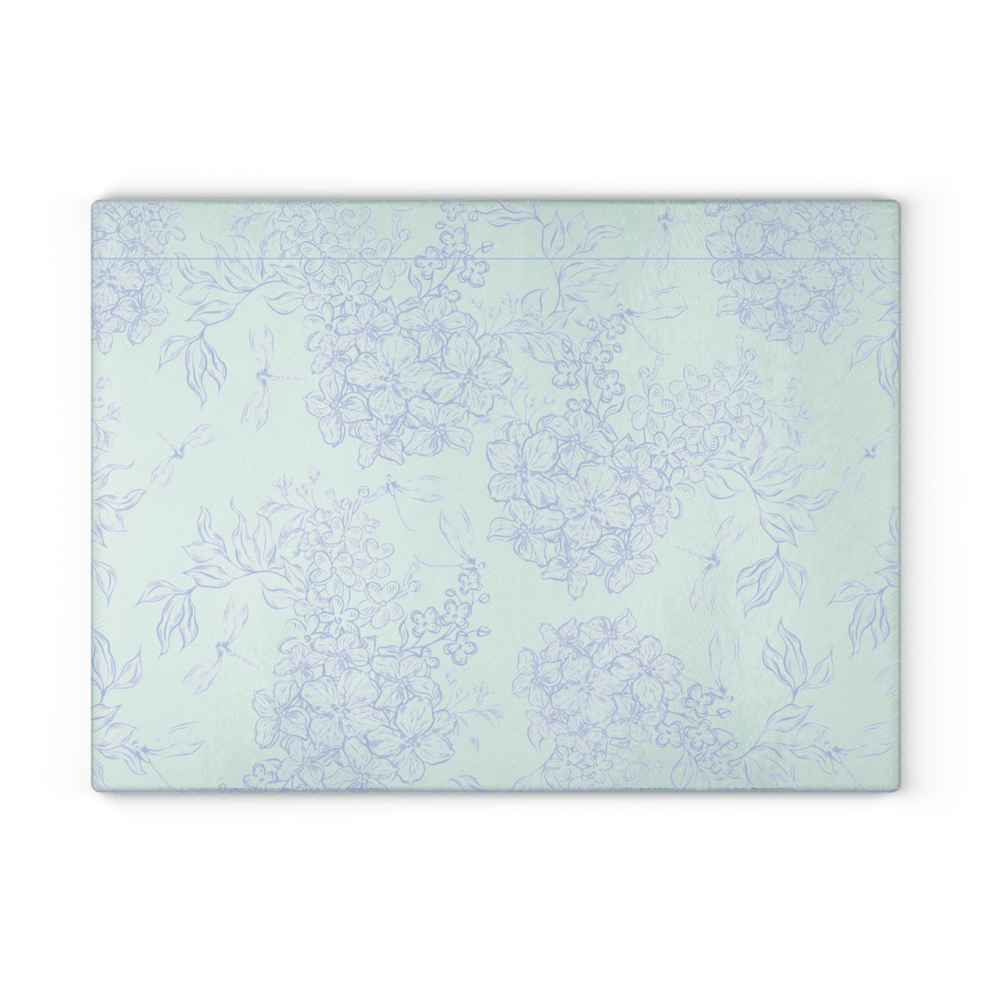 Glass Cutting Board – Pastel Hydrangea Floral Pattern, Decorative Nonporous Chopping Board
