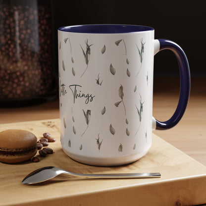 Enjoy The Little Things Accent Coffee Mug — Minimal Floral 11/15oz