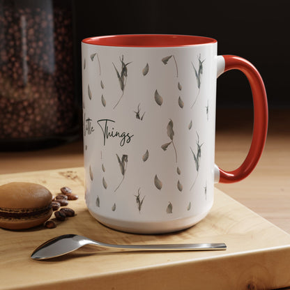 Enjoy The Little Things Accent Coffee Mug — Minimal Floral 11/15oz