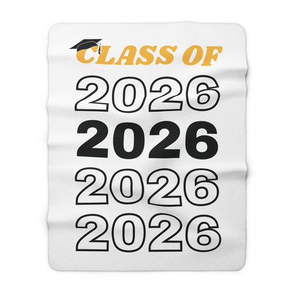 Class of 2026 Sherpa Blanket – Graduation Gift Cozy Fleece Throw