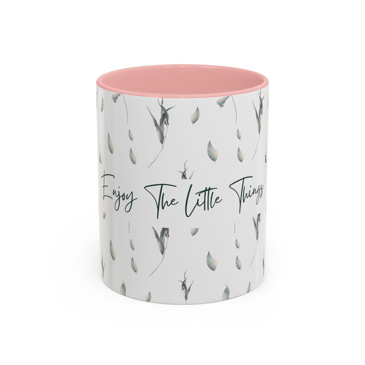 Enjoy The Little Things Accent Coffee Mug — Minimal Floral 11/15oz