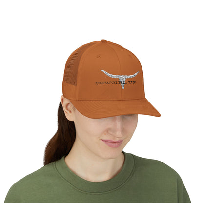 Longhorn Skull Snapback Trucker Cap – Rustic Western Cowboy Hat