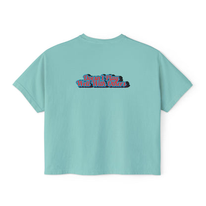 Women's Boxy Tee — Retro 'Dreams Play Well With Tears' Graphic