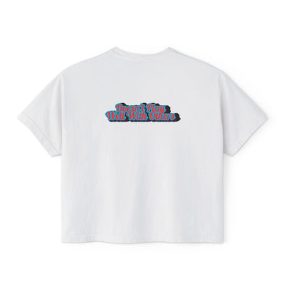 Women's Boxy Tee — Retro 'Dreams Play Well With Tears' Graphic