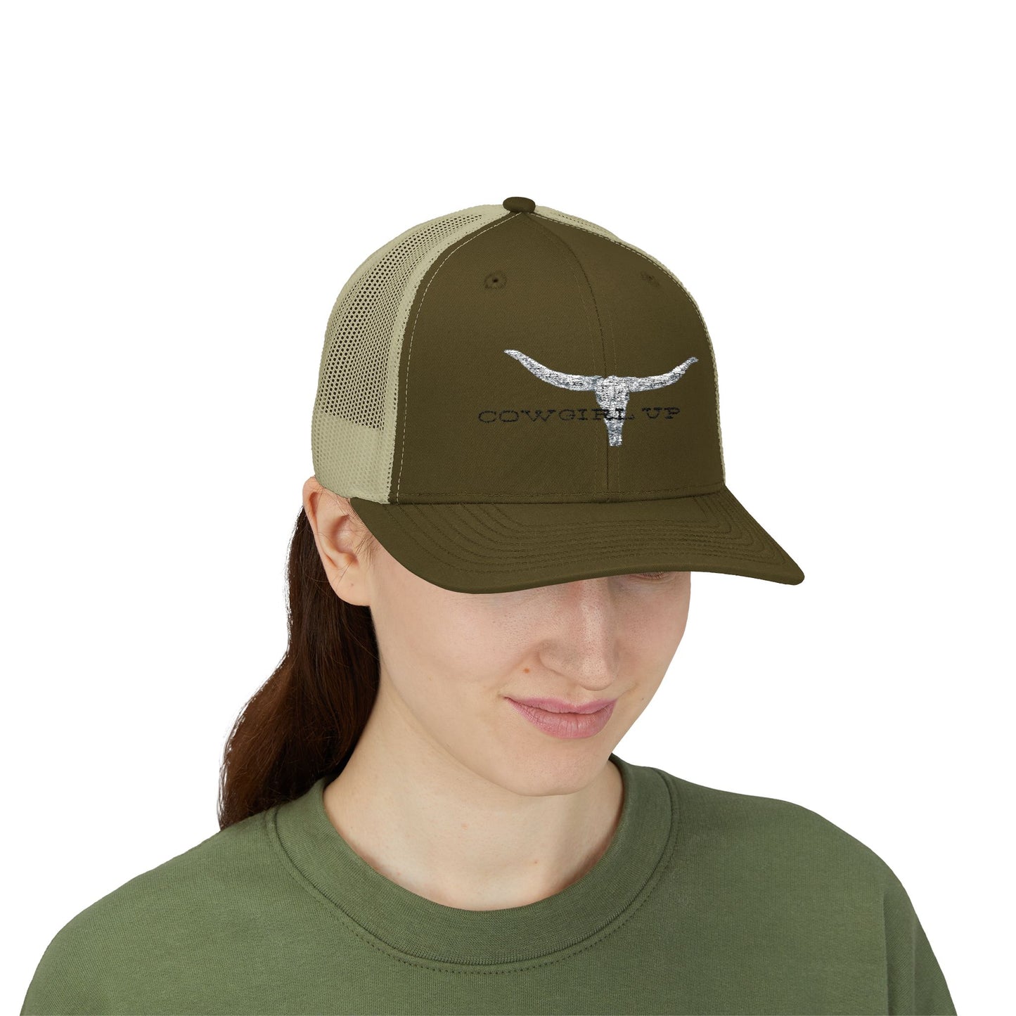 Longhorn Skull Snapback Trucker Cap – Rustic Western Cowboy Hat