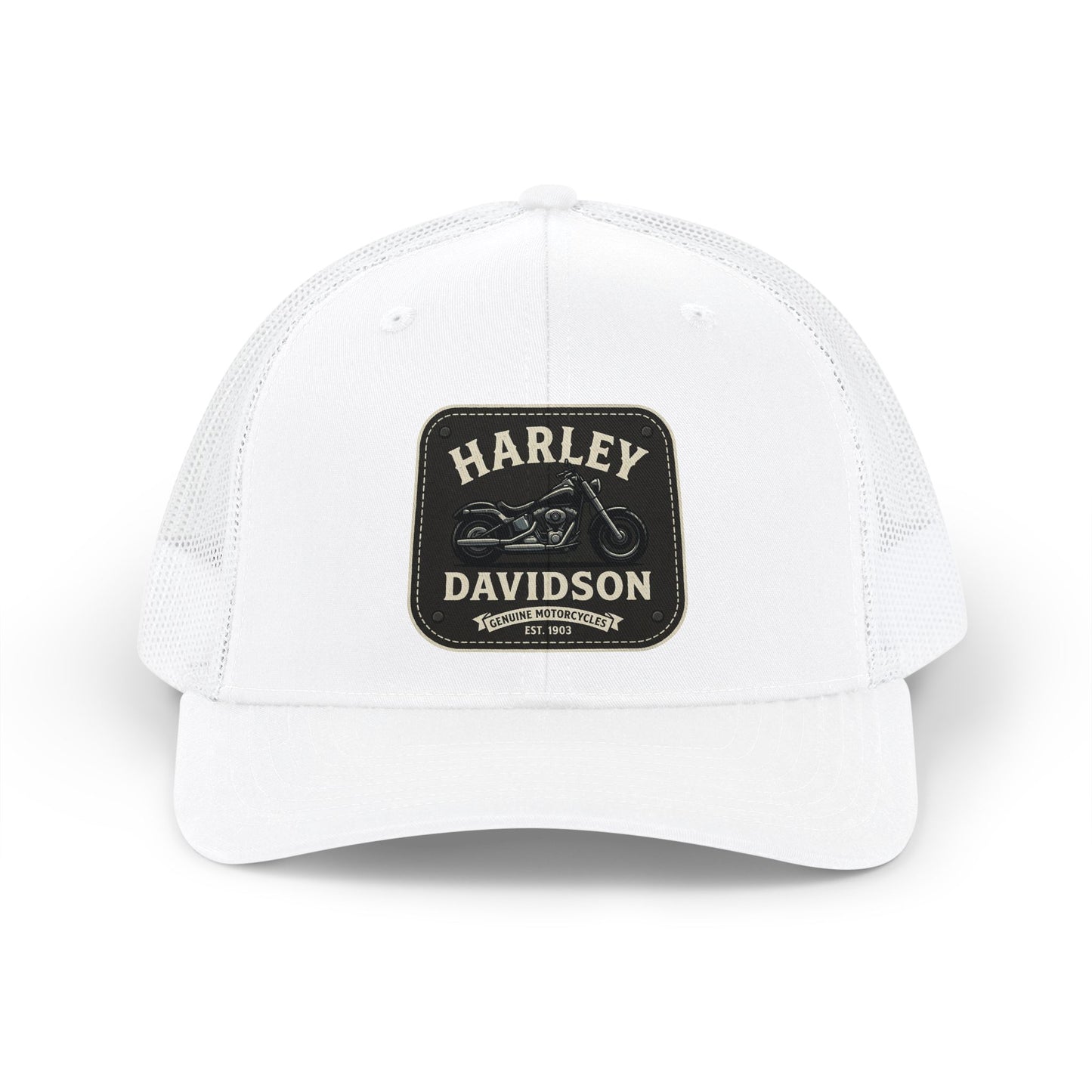 Trucker Cap — Vintage Motorcycle Patch Snapback Hat