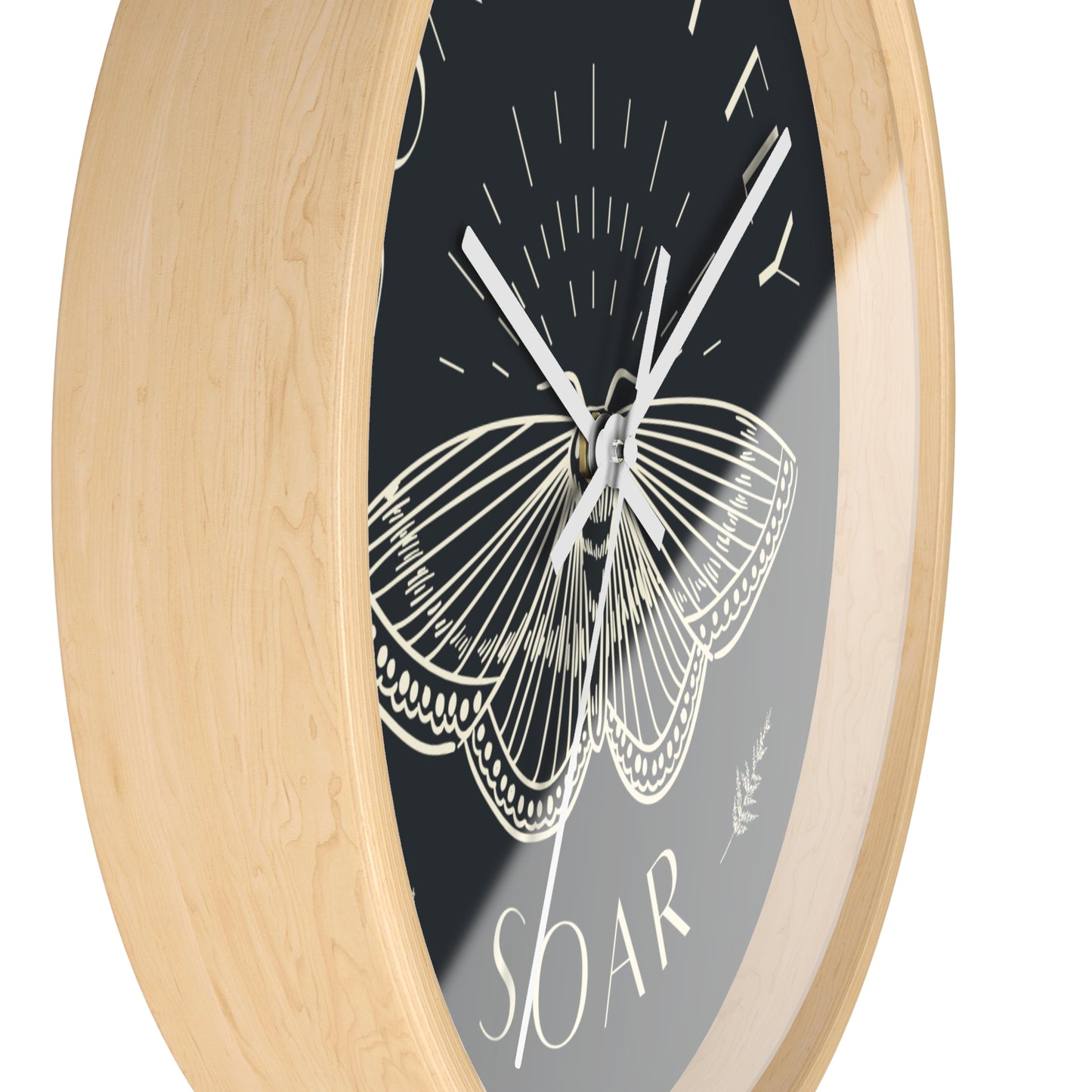 Wall Clock – “Don’t Just Fly, Soar” Moth Motivational Clock