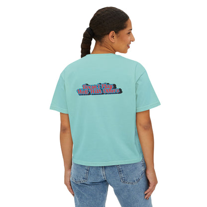 Women's Boxy Tee — Retro 'Dreams Play Well With Tears' Graphic