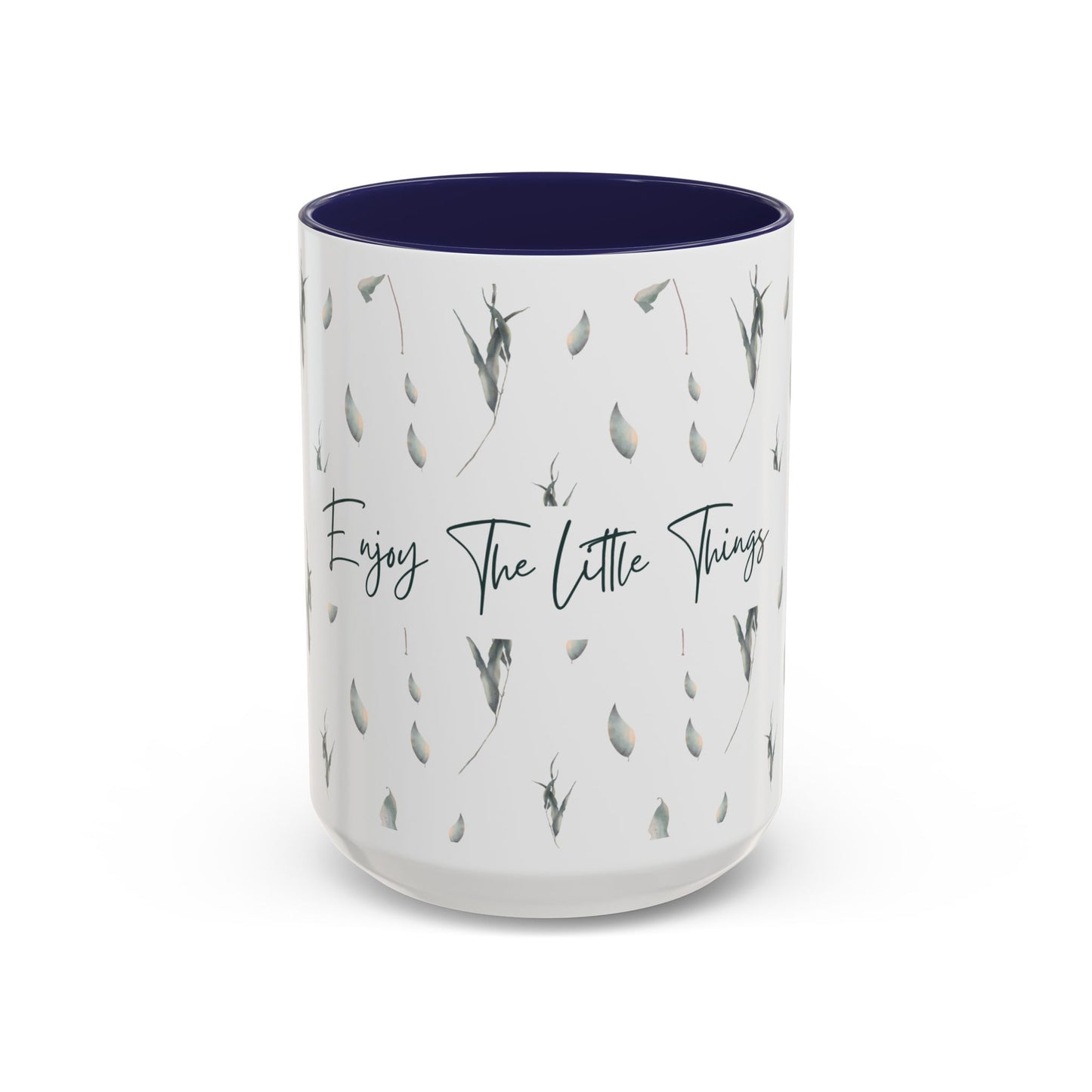 Enjoy The Little Things Accent Coffee Mug — Minimal Floral 11/15oz